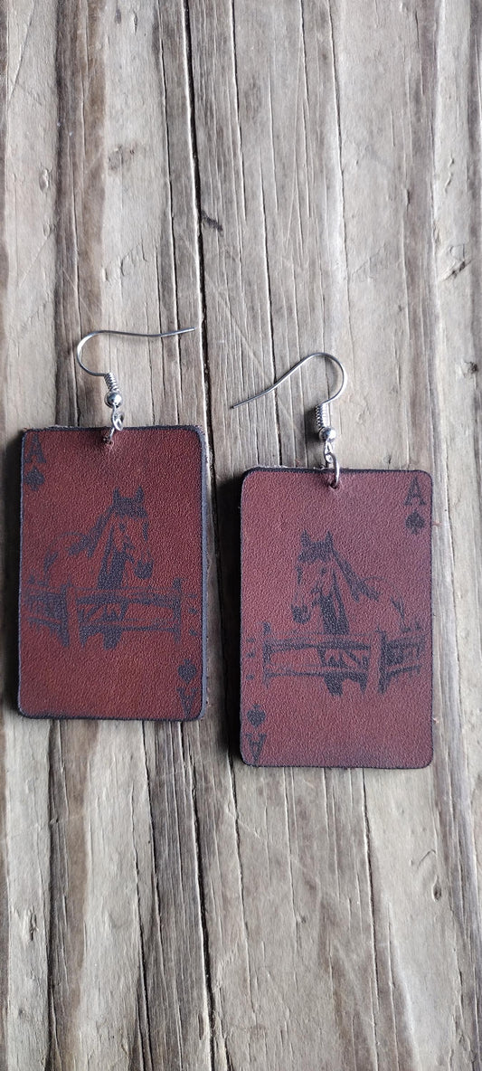 Custom Horse Leather Earrings