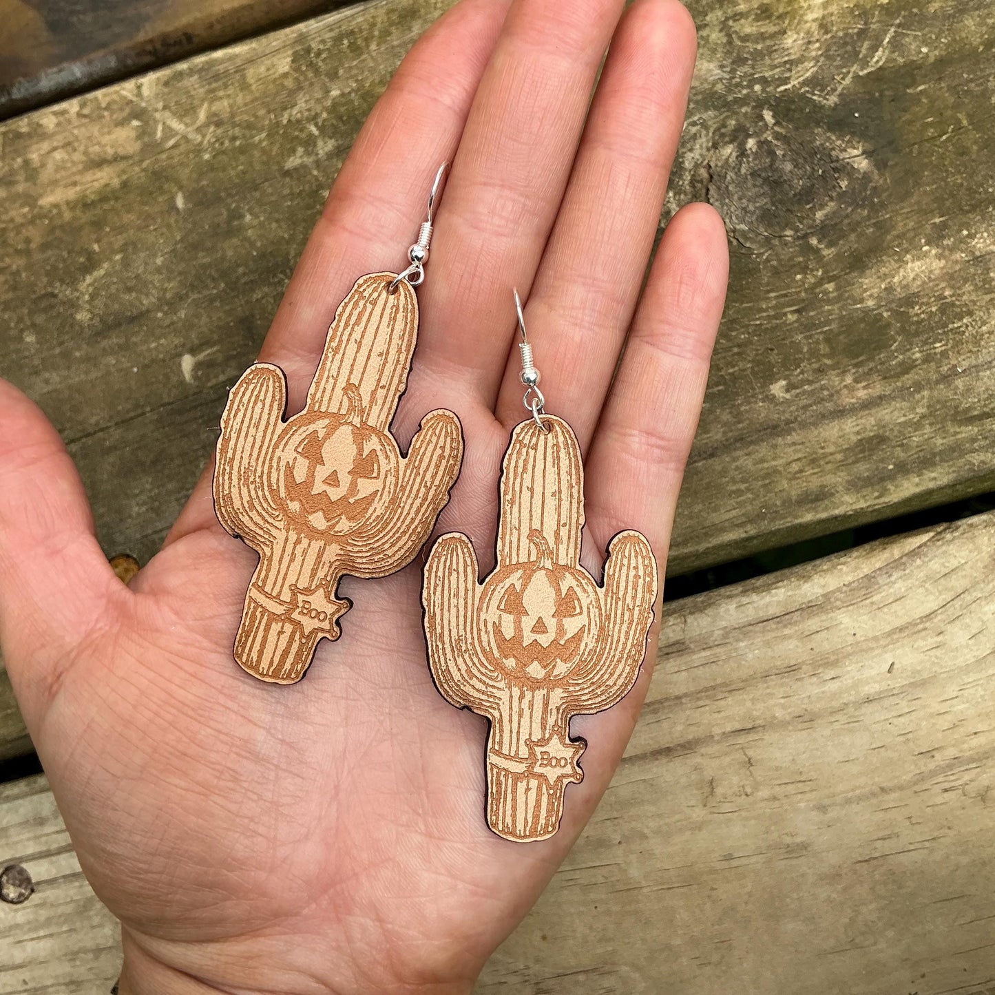 Western Halloween Jack-o'-lantern Earrings