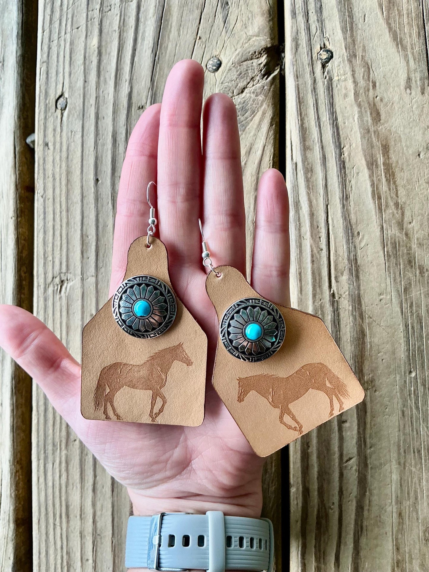 Western Horse Concho Earrings