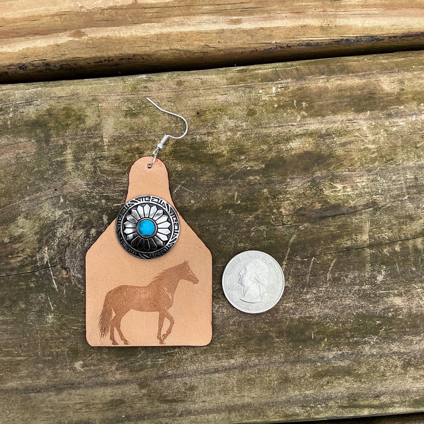 Western Horse Concho Earrings