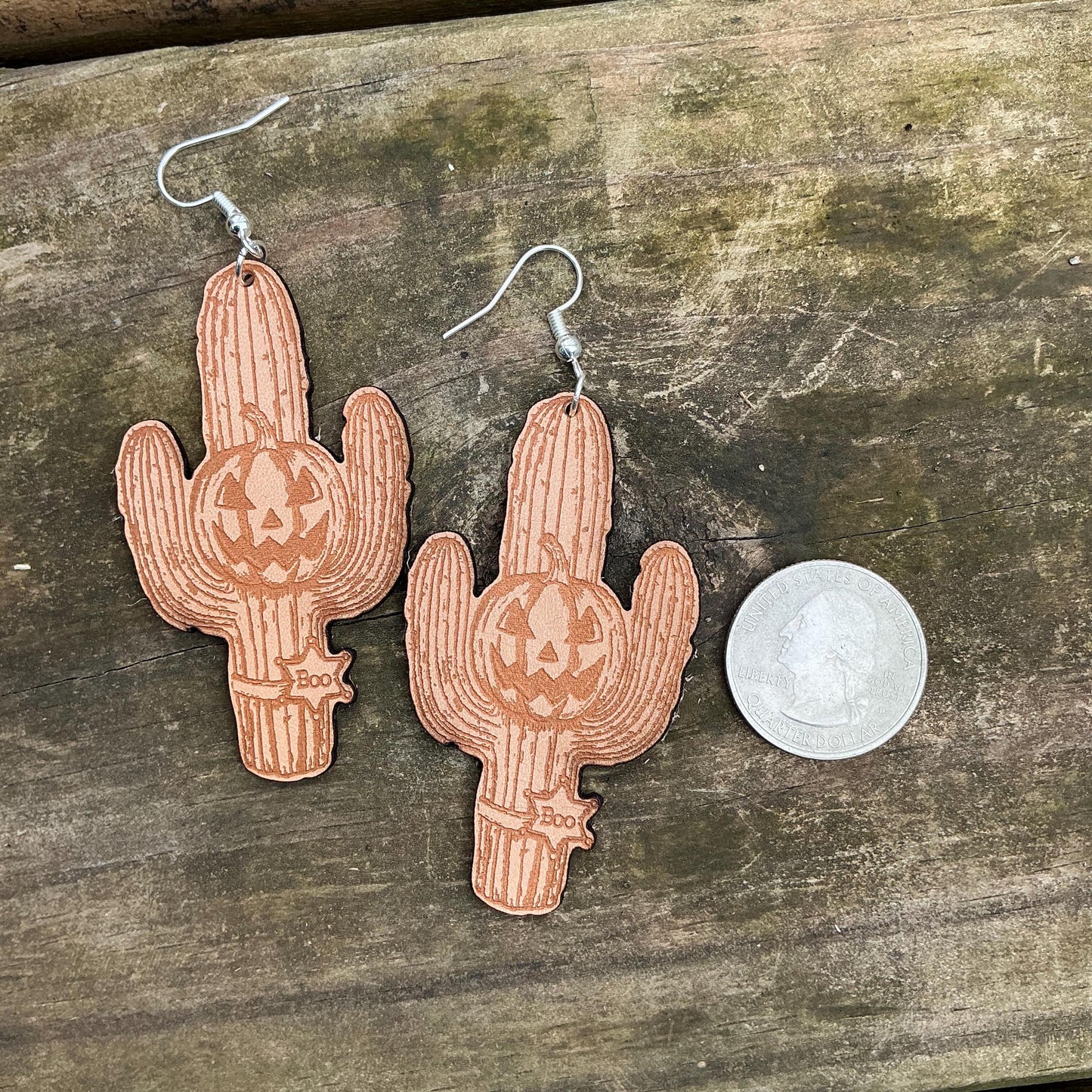 Western Halloween Jack-o'-lantern Earrings