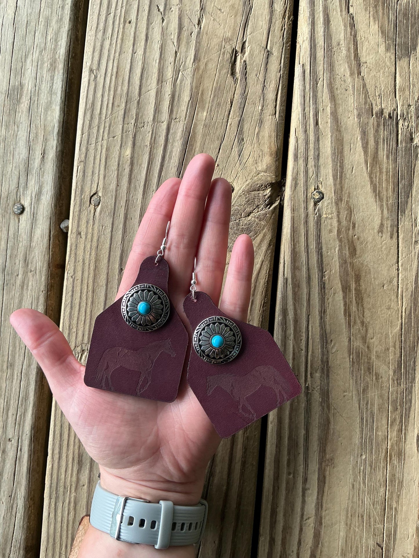 Western Horse Concho Earrings